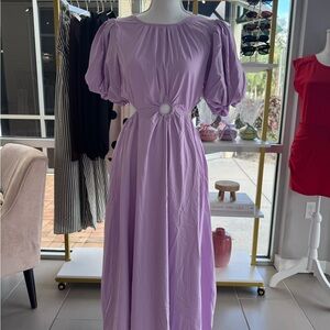 Entro Lavender Maxi Dress with Puff Sleeves